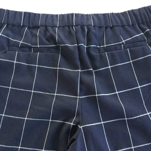 Liz Claiborne Women Siz 10 Pull-on Ankle Pants Elastic Waist Black White Pockets - Picture 3 of 14